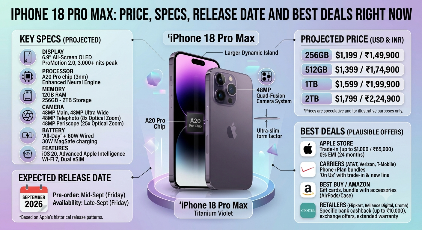 iPhone 18 Pro Max: Price, Specs, Release Date and the Best Deals Right Now