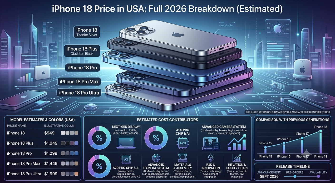 iPhone 18 Price in USA: How Much Will It Cost? (Full 2026 Breakdown)