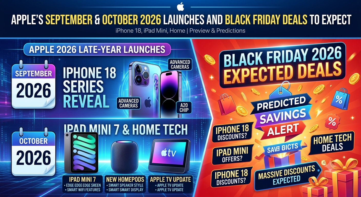 iPhone, Home, iPad Mini: Apple's September and October 2026 Launches — And the Black Friday Deals to Expect