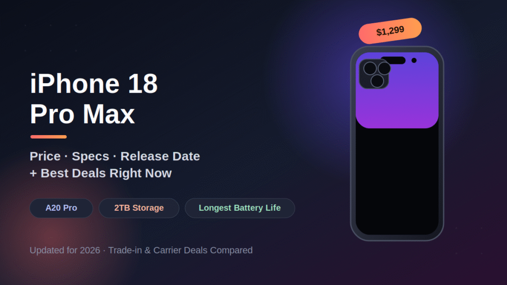 iPhone 18 Pro Max: Price, Specs, Release Date and the Best Deals Right Now