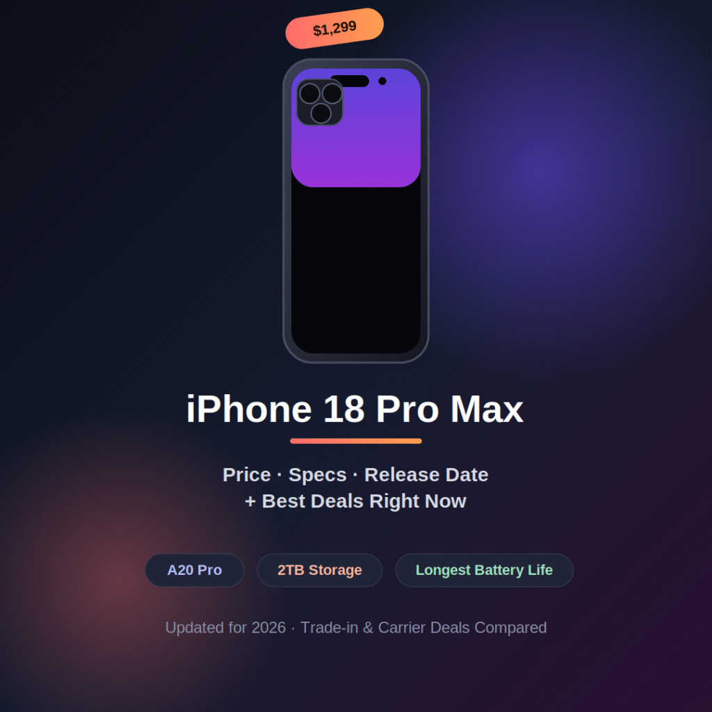 iPhone 18 Pro Max: Price, Specs, Release Date and the Best Deals Right Now